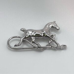 Sterling Silver Signed Horse and Crop Pin, Carl Art Signed
